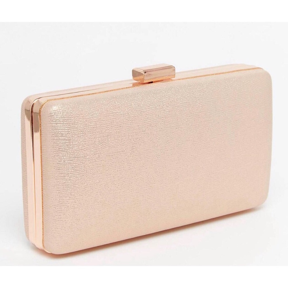 ASOS Chi Chi London Rose Gold Box Clutch Bag